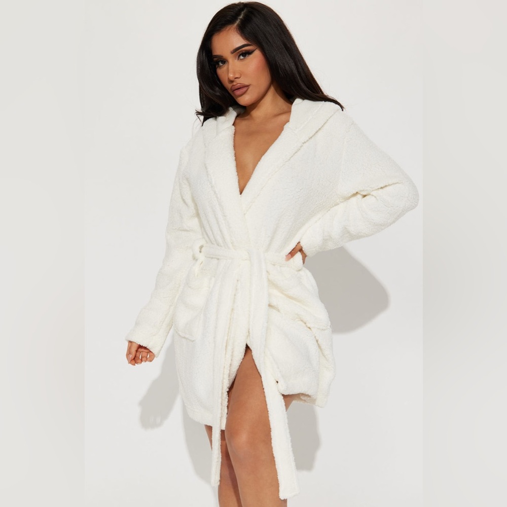 Wrap It Up Hoodie Robe - Cream